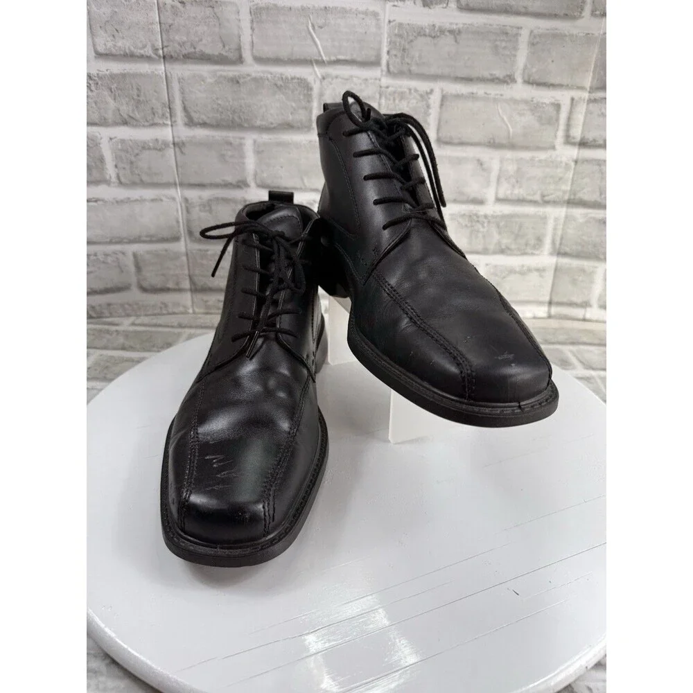 Ecco Gore-Tex Leather Chukka Ankle Boots Lace Up Black Men's EU 45 US 11/11.5